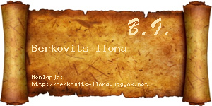Berkovits Ilona névjegykártya
