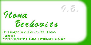 ilona berkovits business card